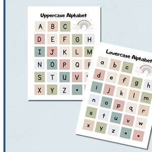 3 Alfabetgrafiek | ABC-grafiek | Hoofdletter | Kleine letters | Kleuterschool | Kunst aan de muur | Thuisonderwijs | Fonische grafiek | Letters A-Z | Digitaal downloaden