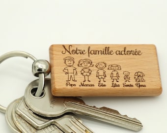 Personalized family keychain - Perfect for father's day, mother's day, Christmas, and more!