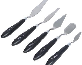 Set of 5 Palette Knives – Wooden Handle