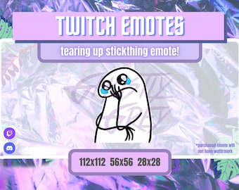 Tearing Up Stickthing Emote | Meme Twitch emotes | Twitch Emote Funny | Youtube Emote | Discord Emote | Animated Emote | Twitch Alert Active