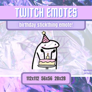 Birthday Stickthing Emote | Meme Twitch emotes | Twitch Emote Funny | Youtube Emote | Discord Emote | Animated Emote | Twitch Alert Active