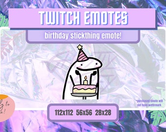 Birthday Stickthing Emote | Meme Twitch emotes | Twitch Emote Funny | Youtube Emote | Discord Emote | Animated Emote | Twitch Alert Active