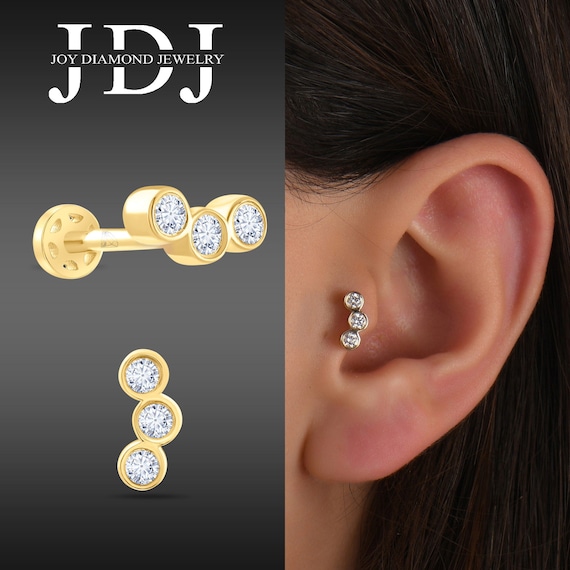 18k gold cartilage earrings discount