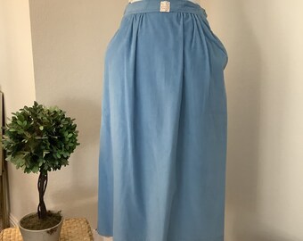 Vintage 80’S Cornflower blue corduroy skirt