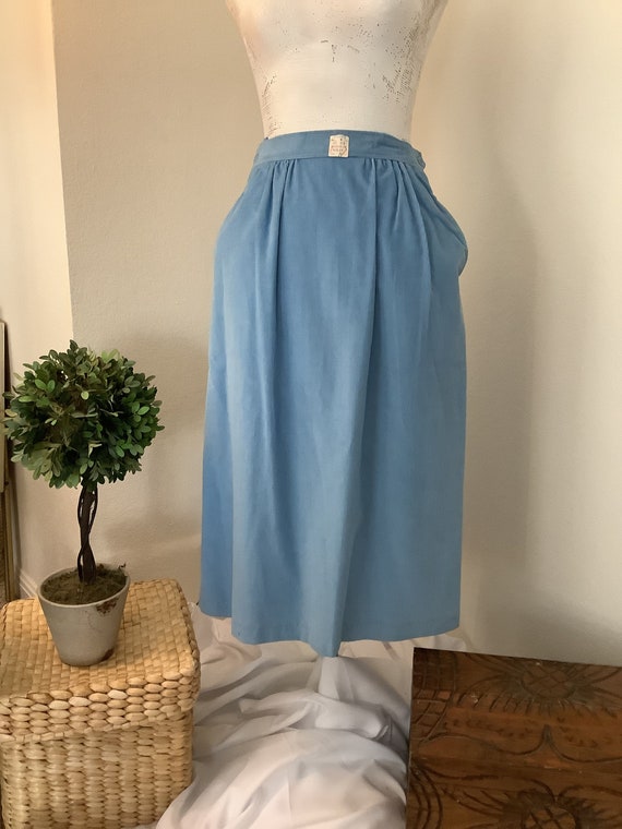 Vintage 80’S Cornflower blue corduroy skirt - image 1