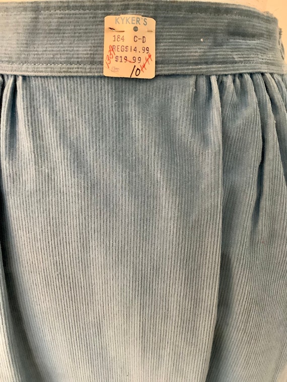 Vintage 80’S Cornflower blue corduroy skirt - image 2