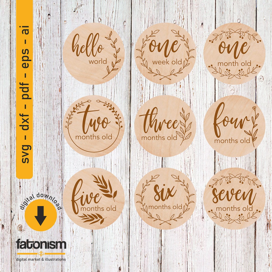 Baby Milestone Disc SVG Glowforge Dxf Filelaser Cut Ready - Etsy New ...