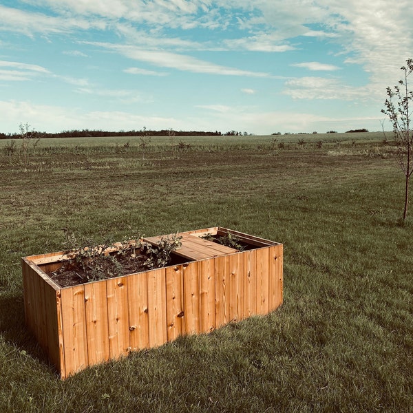 Raised Garden Planter, 3' x 6' x 2', cedar planter