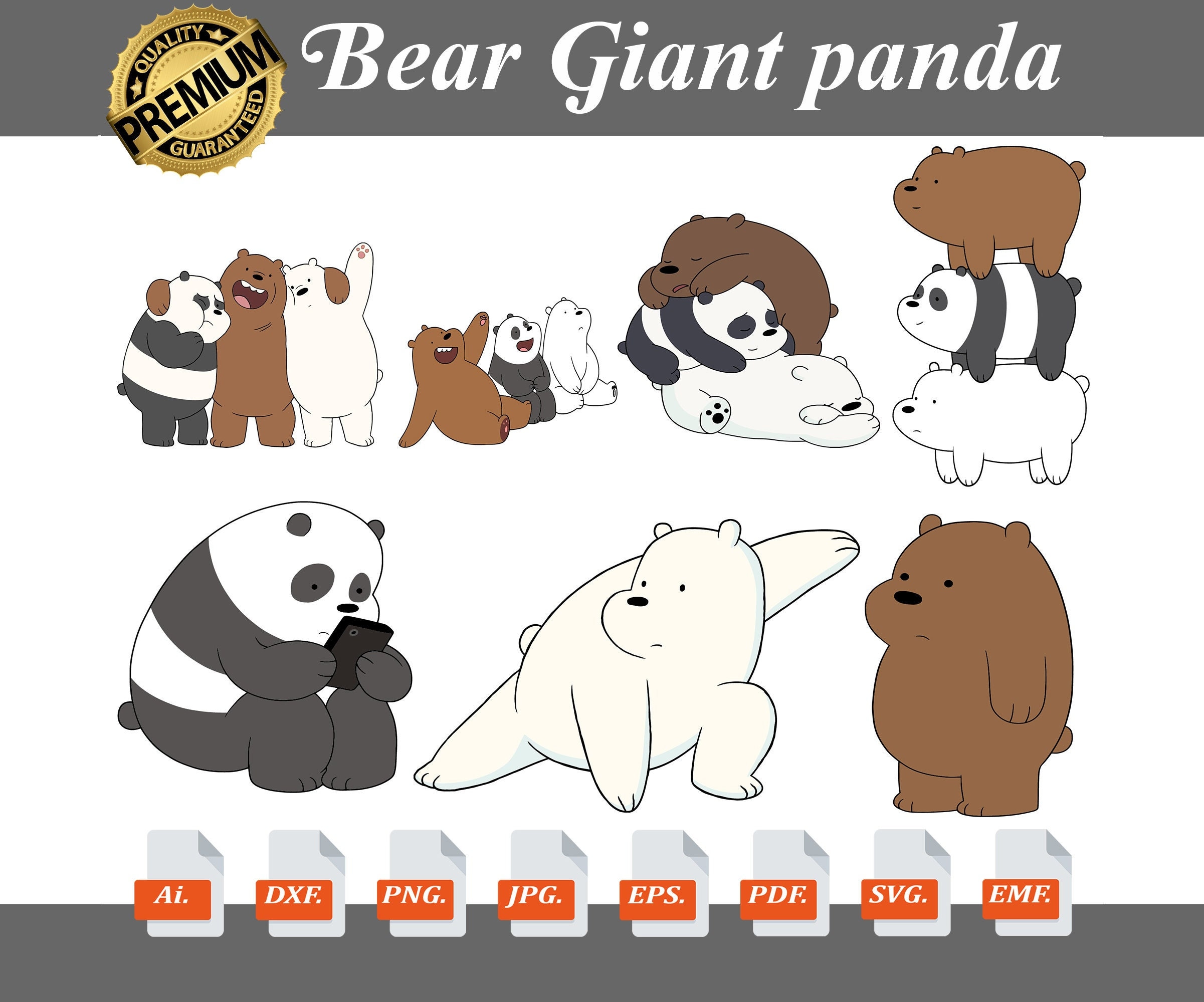 We Bare Bears Digital Layered Svg Silhouette Artwork Etsy Australia