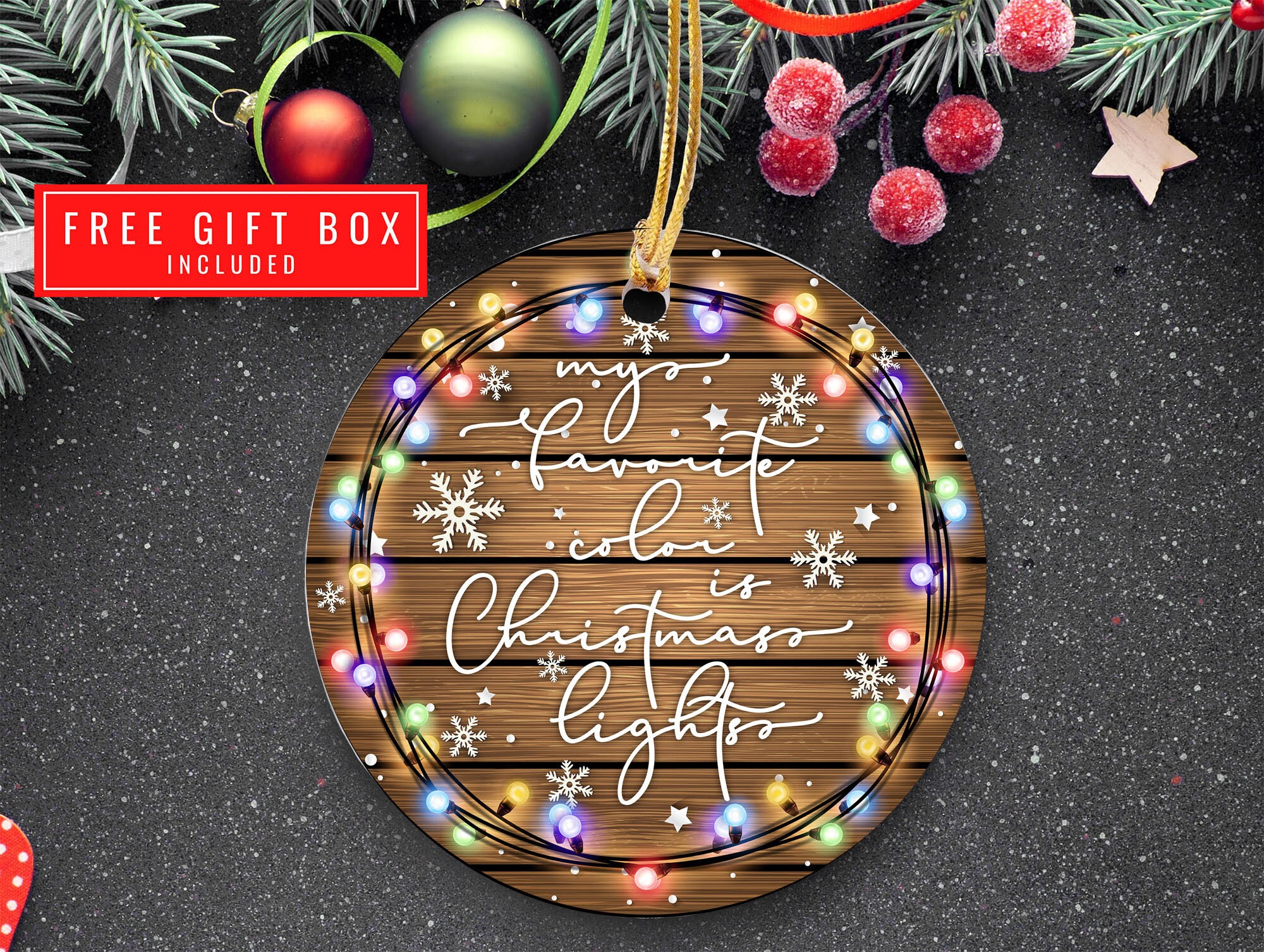 Discover My Favorite Color Is Christmas Lights Ornament, Christmas Ornament