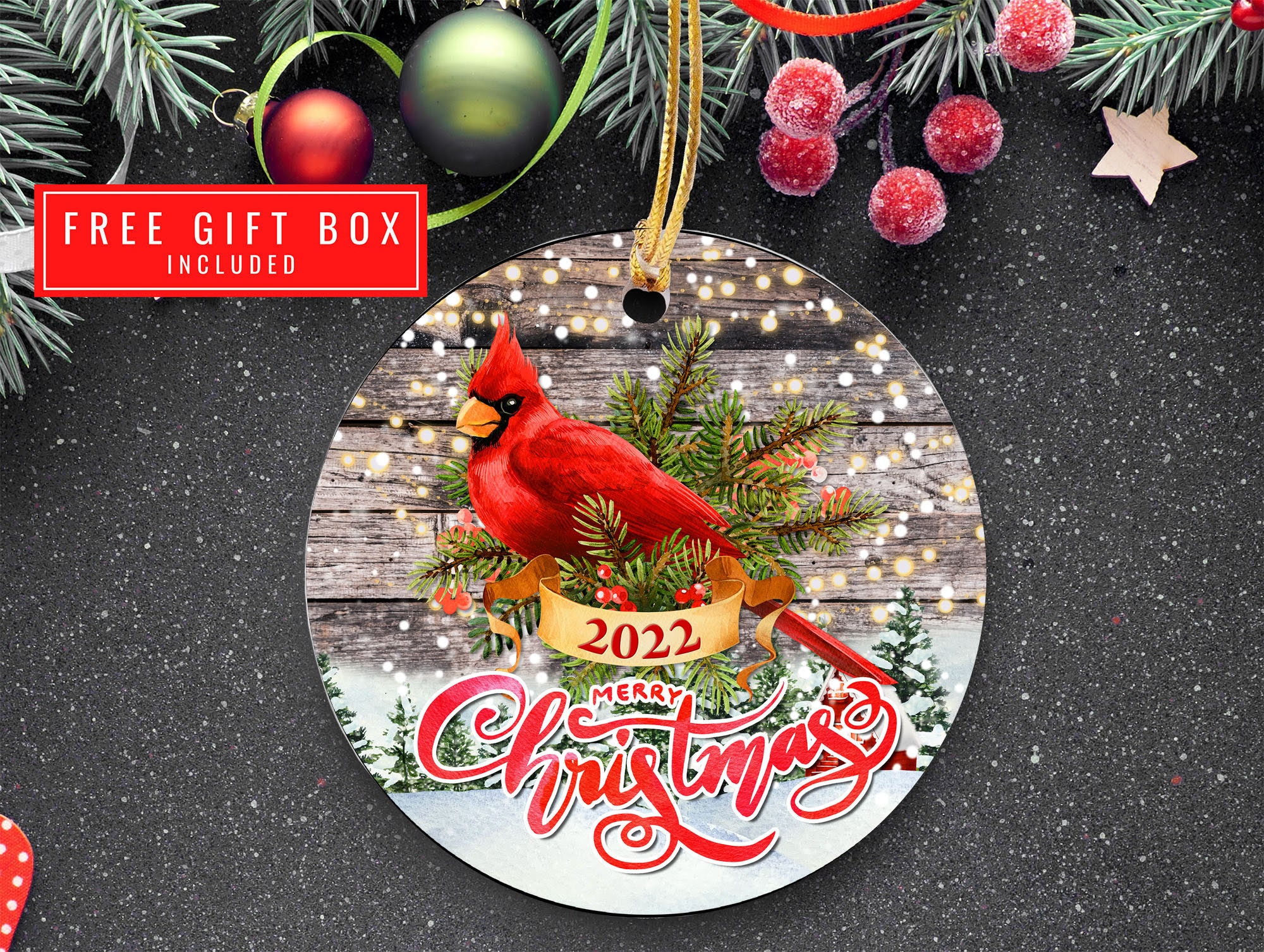 Bird Holiday Ornament, Gift for Bird Christmas, Birdie Xmas Ornament