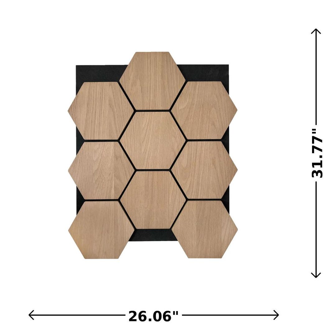 Honeycomb Hexagon Acoustic Wall Panel 32'' X 26'' in Natural Oak ...