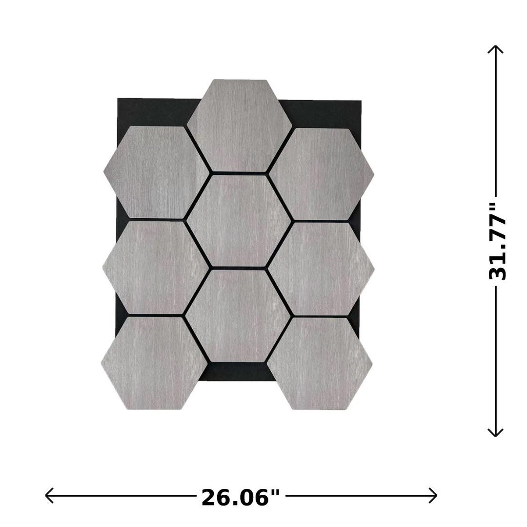Honeycomb Hexagon Acoustic Wall Panel 32'' X 26'' in Gray Oak ...