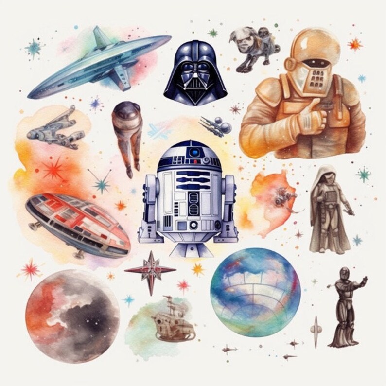 Star Wars Clipart Clip Art 8 PNG Format Instant Download for Commercial