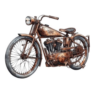 Harley Davidson Motorrad Motorrad Aquarell Clip Art 4 Hochwertige PNG Format Sofortiger Download Kommerzielle Nutzung - 281
