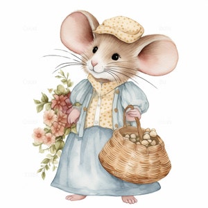 Cute Mouse Clipart 8 High Quality JPG Digital Download Card - Etsy