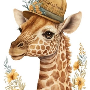 Safari Tiere Giraffe Aquarell Clipart 4 Hochwertige PNG Transparenten Hintergrund Digitaler Download Karte Basteln Clip Art 372