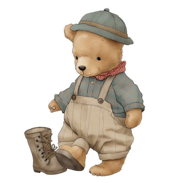 Cute Winnie the Pooh Clipart Clip Art 4 PNG Format Files Instant