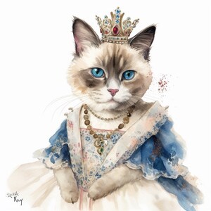 Victorian Cat Kitty Day Clipart Clip Art 4 PNG formaat instant download voor commercieel gebruik - 250