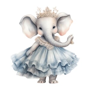 Elefante vintage aquarela clip art gráficos de sublimação 4 arquivos PNG mix mídia papel artesanato sucata reserva lixo diário colagem - 617