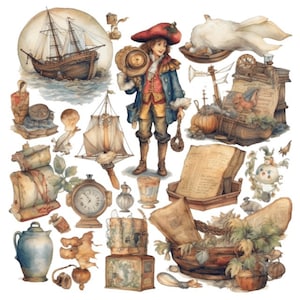 Pirate Treasures Clipart Clip Art 4 High Quality PNG Format Instant Download Commercial Use - 261