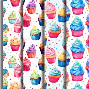 Cupcakes Seamless Pattern 4 JPG Designs Repeat Digital Paper, Printable Design Seamless Texture Pattern for DIY Projects or fabric - P23