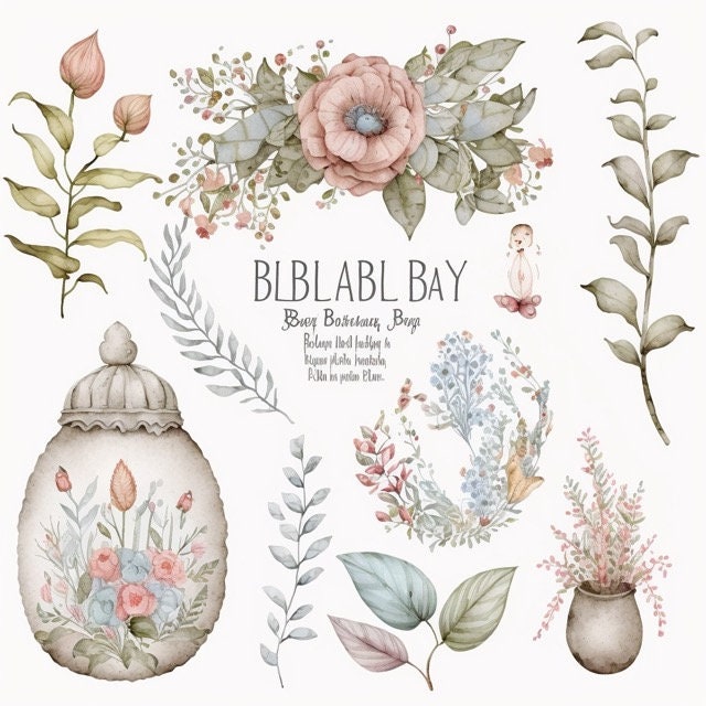 Nursery Watercolor Clipart 8 High Quality JPG Watercolor Art - Etsy