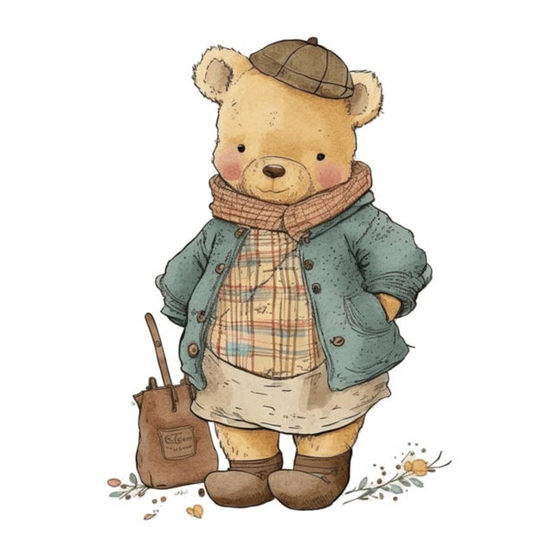 Cute Winnie the Pooh Clipart Clip Art 4 PNG Format Files Instant