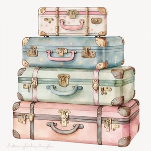 Luxury Designer Suitcases Clipart 10 High Quality JPG - Etsy