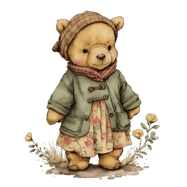 Cute Winnie the Pooh Clipart Clip Art 4 PNG Format Files Instant