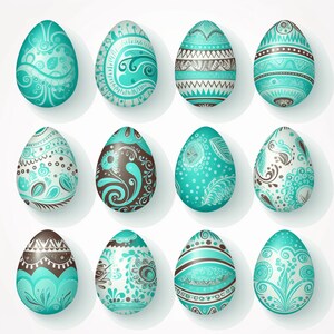 Easter Eggs Clipart 8 High Quality JPG, Digital Download, Card Making Mixed Media, Crafts Clip art - 050
