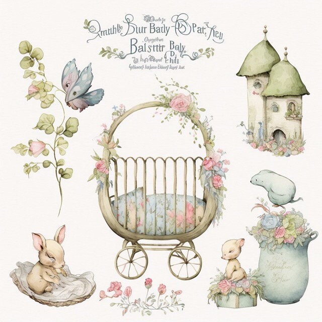 Nursery Watercolor Clipart 8 High Quality JPG Watercolor Art - Etsy