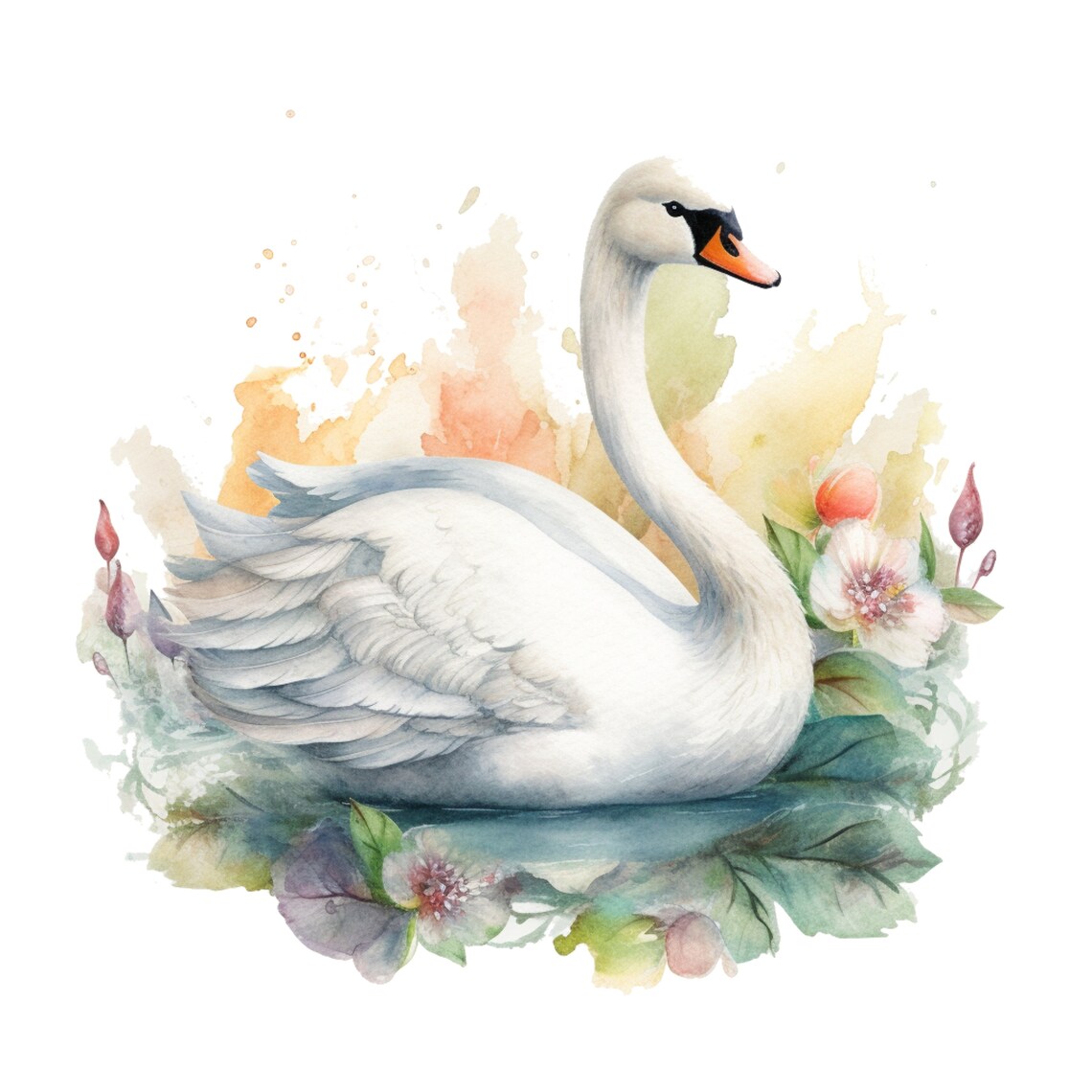 White Swan Clipart Clip Art 4 PNG Transparent Instant Download for ...
