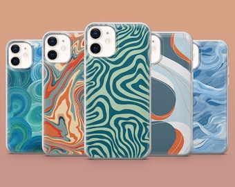 Bunte Welle Abstrakt Wave Cover für iPhone 15, 14, 13, 12, Samsung S24, S23FE, S22, A15, A54, A25, A33, Pixel 8A, 8Pro, 7A, 6A