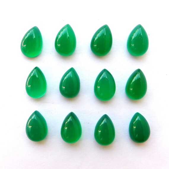 5x7 mm Pear Green Onyx Cabochon Loose Gemstone Wholesale Lot 30 pcs 5x7 mm Pear Green Onyx Cabochon Loose Gemstone Wholesale Lot 30 pcs