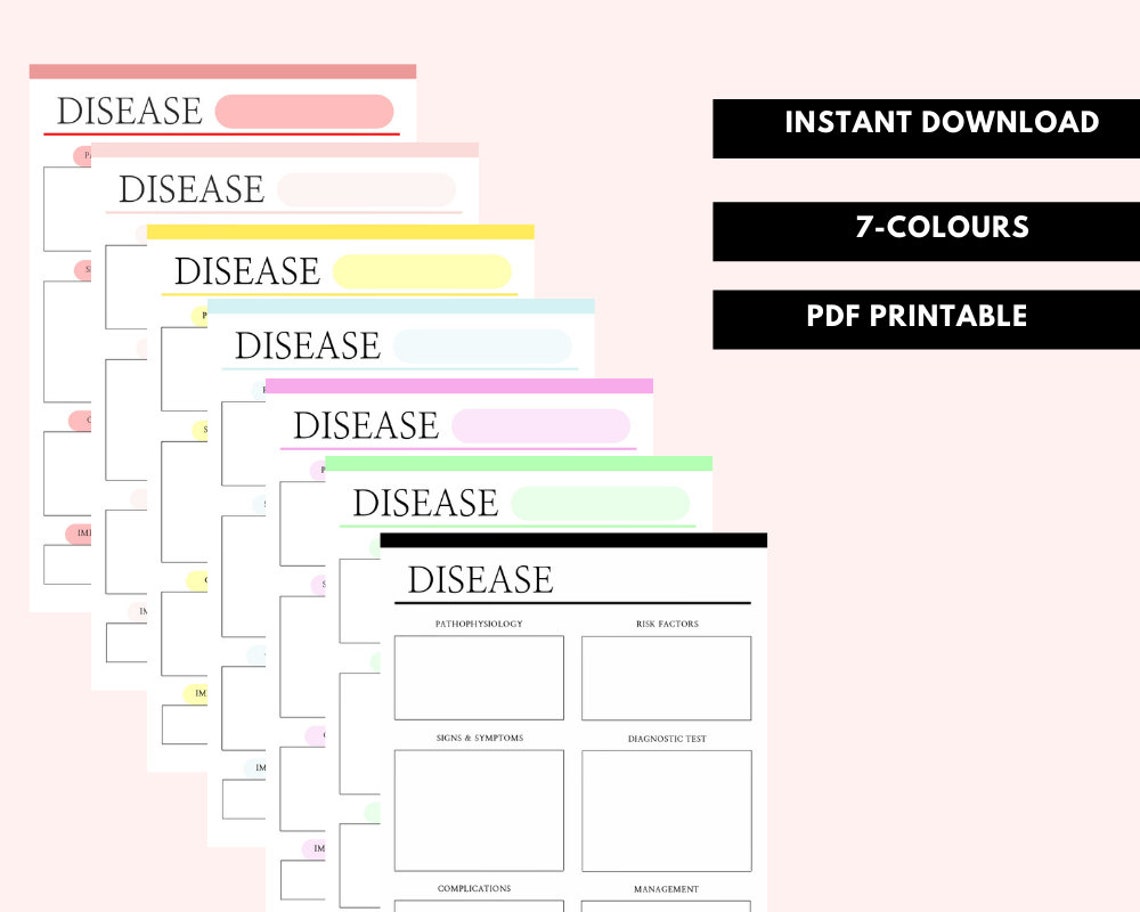 Nursing Student Disease Printable Student Nurse Template Nursing Study ...