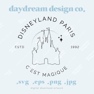 Disneyland Paris Established - PNG - SVG - EPS - jpg - Digital Download - Inspired Design