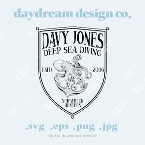 Davy Jones Pirate Shipwreck Hunters - PNG - SVG - EPS - jpg - Digital Download - Caribbean Inspired Design