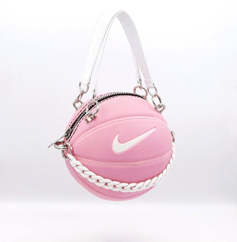 Pink and White Nike Skills Basketball Bag With Genuine Leather Etsy