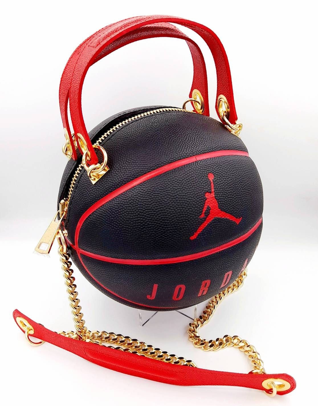 Jordan Ultimate Black and Red Basketball Bag With Handles and Shoulder Strap in Real Leather. Etsy Israel