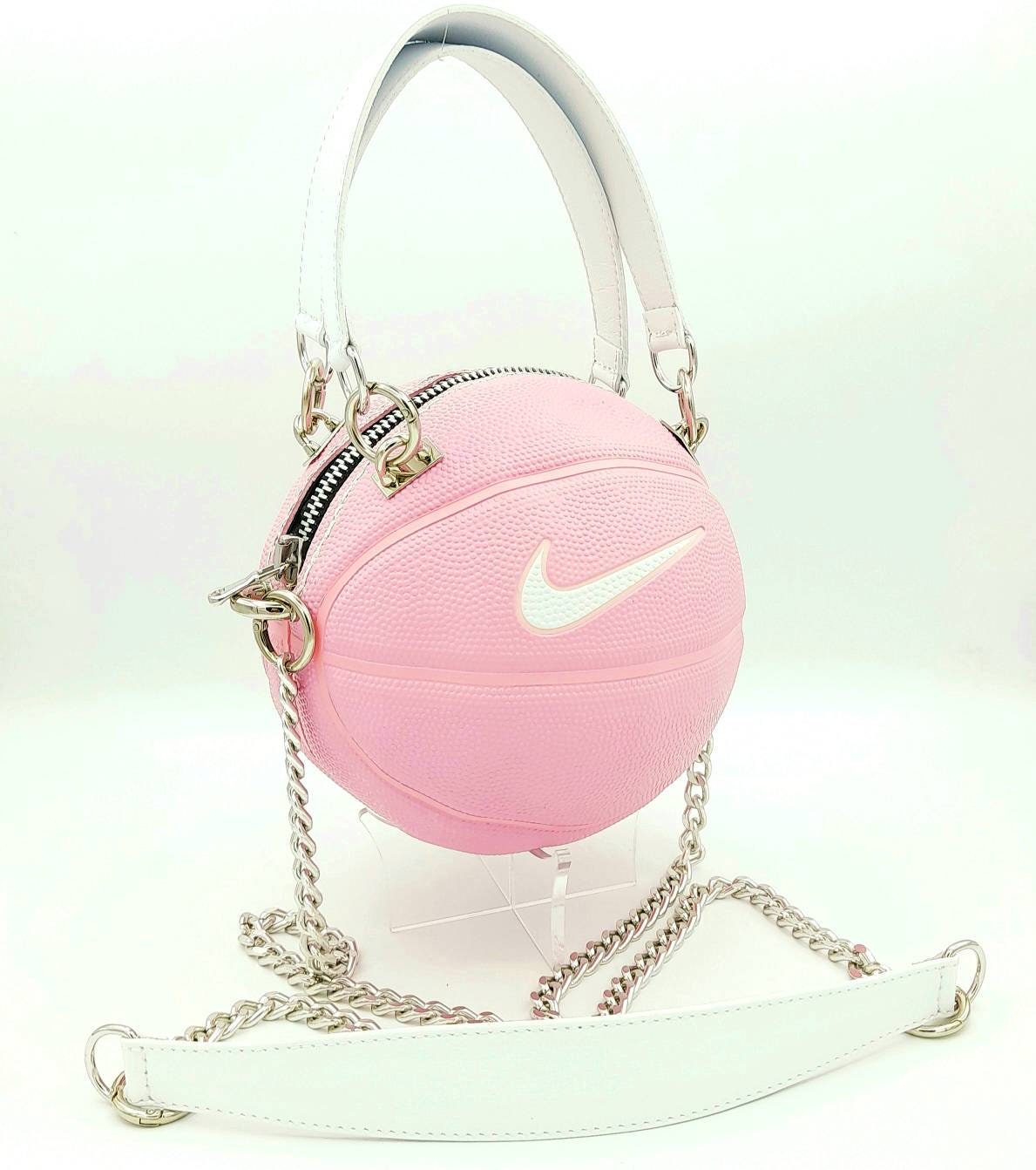 Pink and White Nike Skills Basketball Bag With Genuine Leather Etsy