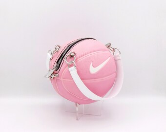 Nike Skills Pink and White Basketball Bag With Real Leather Handles. Etsy