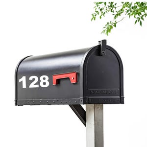 Reflective Mailbox Number Decals, House Number Decals Reflective, Modern House Number Decals, Safety Decals for Home, Set of 2