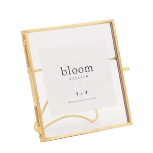 Photo Frame / Square /  Brass Gold Metal / 10 x 10cm | 4 x 4"
