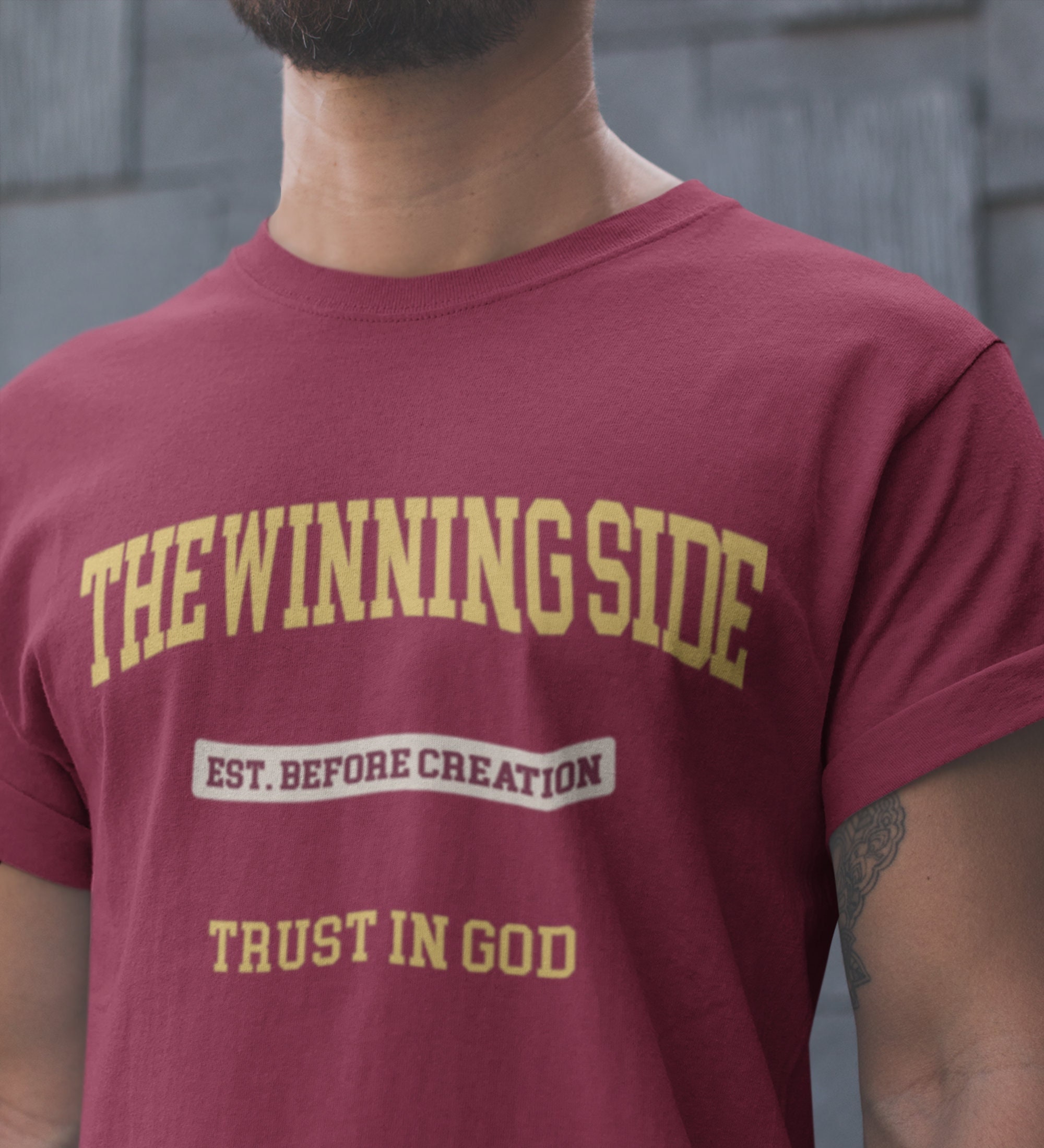 WINNING SIDE Varsity Tee Minimal Shirt Faith Sweater Bible - Etsy