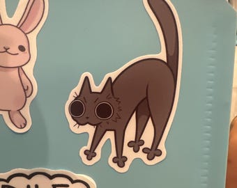 Sticker chat stupide, sticker pour ordinateur portable