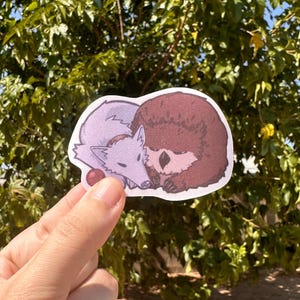 Scratch and Owlbear Cub Sticker: Baldur&#39;s Gate DND Fanart