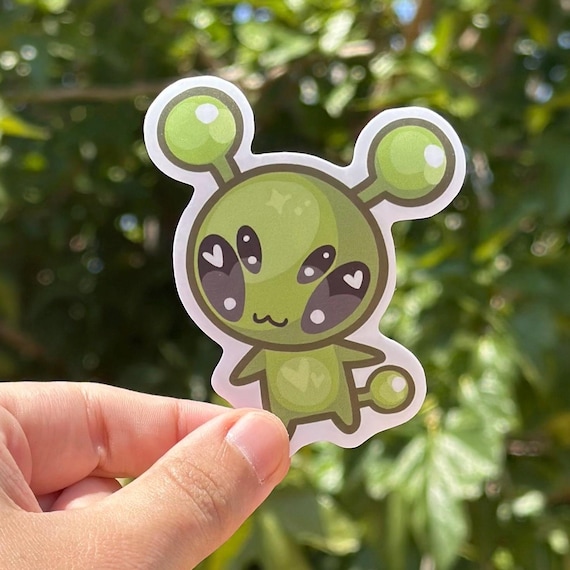 Alien Puppy Kitty Stickers, Cosmic Art - Etsy
