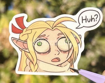 Sticker Marcille Dungeon Meshi confus, délicieux dans les Fan Art de donjon