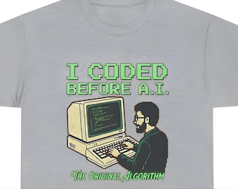 I Coded Before AI - retro computer Tee | Programmer Vintage Tech Shirt